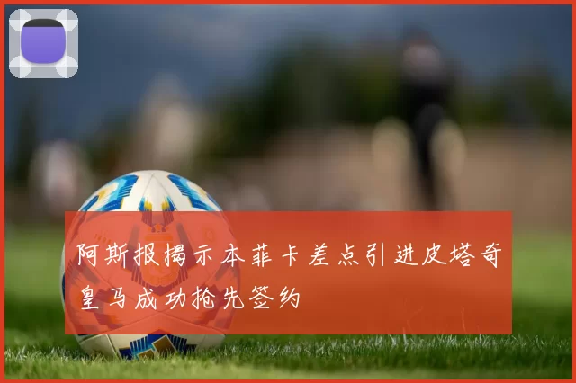 阿斯报揭示本菲卡差点引进皮塔奇皇马成功抢先签约